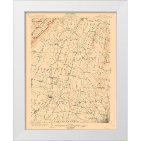 Newburg New York Quad - USGS 1903 White Modern Wood Framed Art Print by USGS