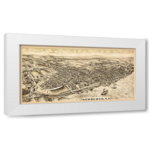 Newburgh New York -1900 White Modern Wood Framed Art Print by Unknown