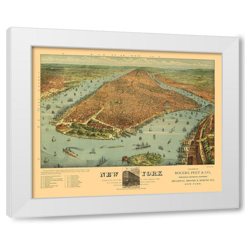 New York - Ives 1879  White Modern Wood Framed Art Print by Ives