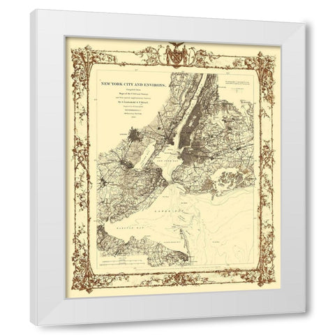 New York City New York - Lindenkohl 1860  White Modern Wood Framed Art Print by Lindenkohl