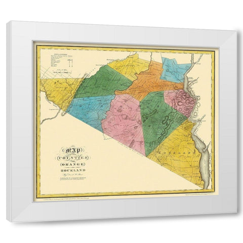 Orange  Rockland New York Landowner - Burr 1779 White Modern Wood Framed Art Print by Burr