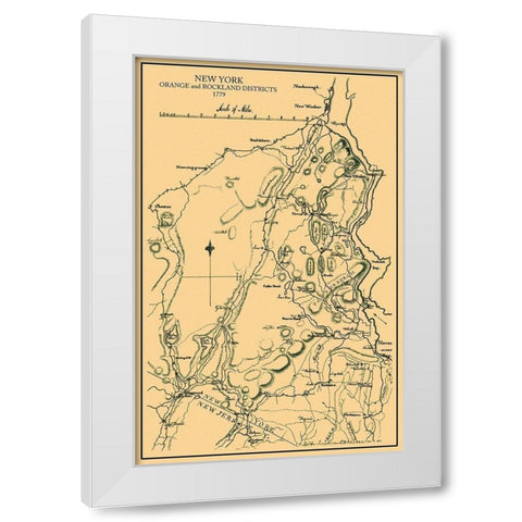 Orange  Rockland New York Landowner - Burr 1779 White Modern Wood Framed Art Print by Burr