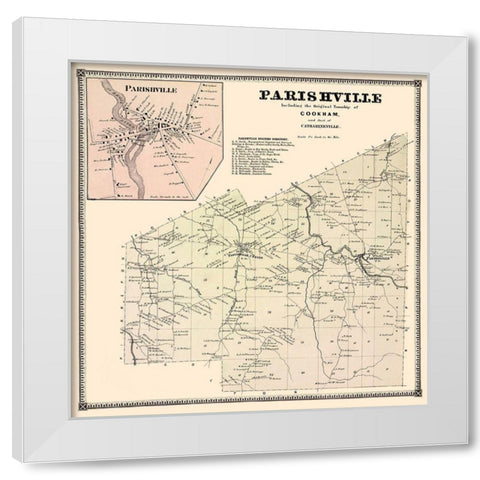 Parishville New York Landowner - Stone 1865 White Modern Wood Framed Art Print by Stone