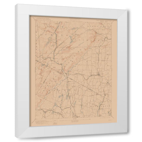 Ramapo New York Sheet - USGS 1893 White Modern Wood Framed Art Print by USGS