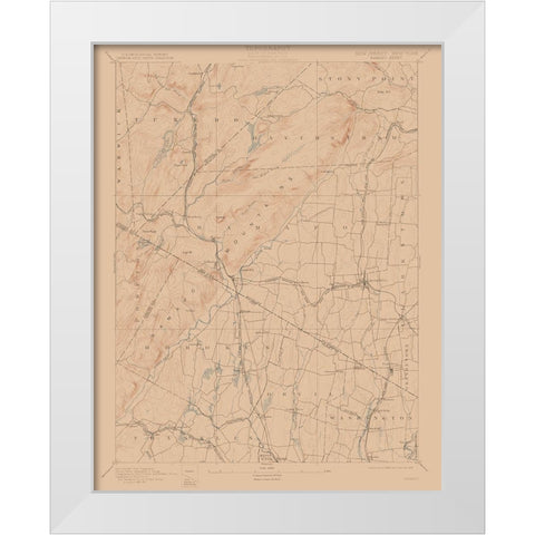 Ramapo New York Sheet - USGS 1893 White Modern Wood Framed Art Print by USGS