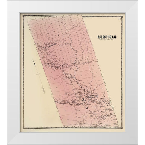 Redfield New York Landowner - Stone 1866 White Modern Wood Framed Art Print by Stone