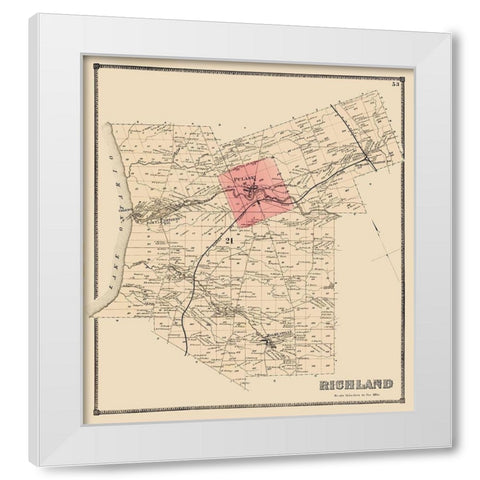 Richland New York Landowner - Stone 1866 White Modern Wood Framed Art Print by Stone