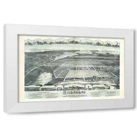 Riverhead New York -1890 White Modern Wood Framed Art Print by Unknown