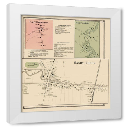 Sandy Creek Business District New York Landowner White Modern Wood Framed Art Print by Stone