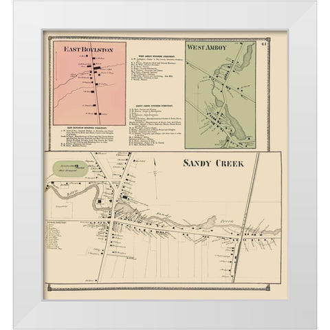 Sandy Creek Business District New York Landowner White Modern Wood Framed Art Print by Stone