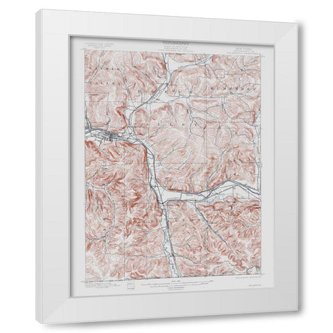Salamanca New York Quad - USGS 1900 White Modern Wood Framed Art Print by USGS