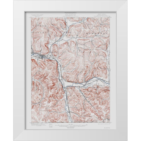 Salamanca New York Quad - USGS 1900 White Modern Wood Framed Art Print by USGS
