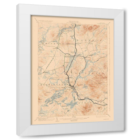 Saranac New York Quad - USGS 1904 White Modern Wood Framed Art Print by USGS