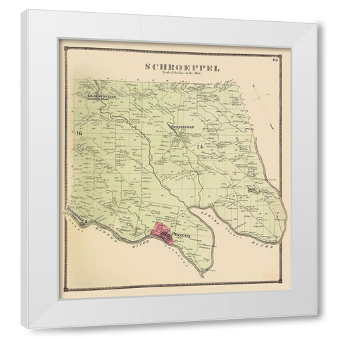 Schroeppel New York Landowner - Stone 1866 White Modern Wood Framed Art Print by Stone