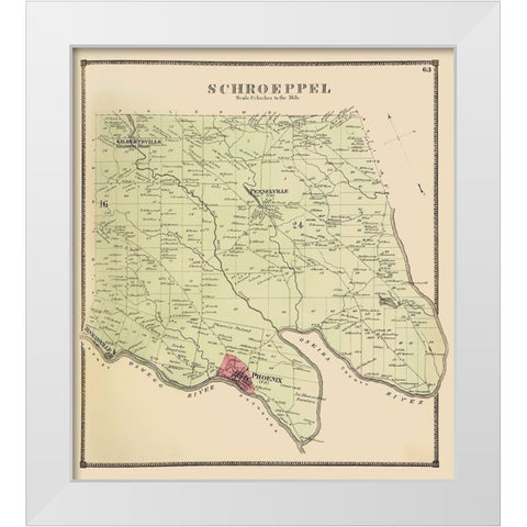 Schroeppel New York Landowner - Stone 1866 White Modern Wood Framed Art Print by Stone
