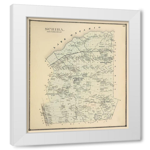 Scriba New York Landowner - Stone 1866 White Modern Wood Framed Art Print by Stone