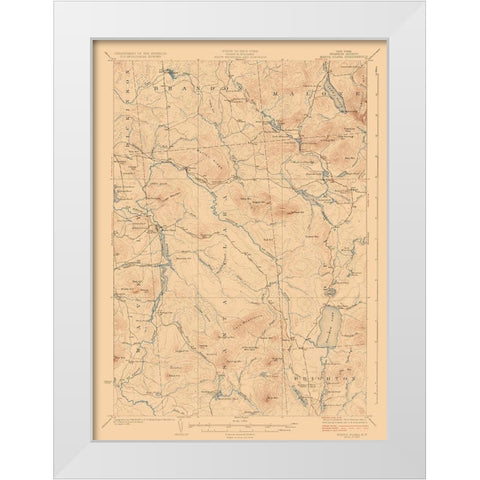Santa Clara New York Quad - USGS 1921 White Modern Wood Framed Art Print by USGS