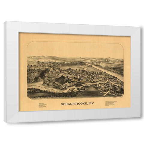 Schaghticoke New York  White Modern Wood Framed Art Print by Unknown