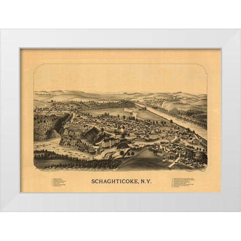 Schaghticoke New York  White Modern Wood Framed Art Print by Unknown