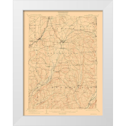 Sangerfield New York Quad - USGS 1907 White Modern Wood Framed Art Print by USGS