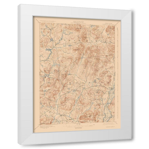 Schroon Lake New York Sheet - USGS 1897 White Modern Wood Framed Art Print by USGS