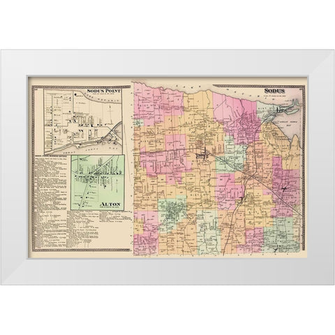 Sodus, Sodus Point, Alton New York Landowner White Modern Wood Framed Art Print by Beers