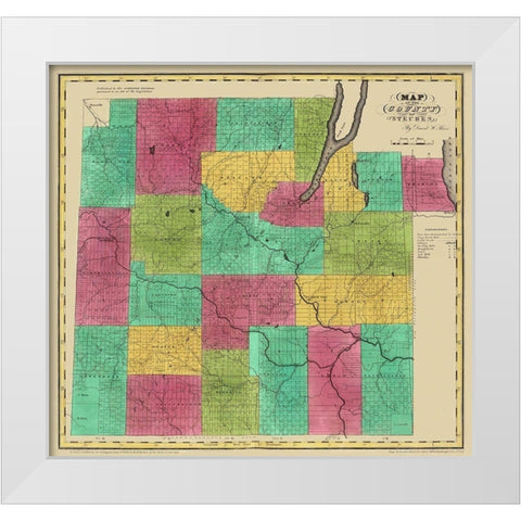 Steuben New York Landowner - Burr 1829 White Modern Wood Framed Art Print by Burr