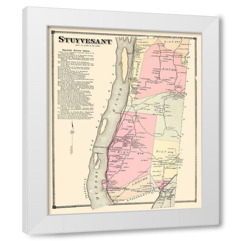 Stuyvesant New York Landowner - Beers 1873 White Modern Wood Framed Art Print by Beers