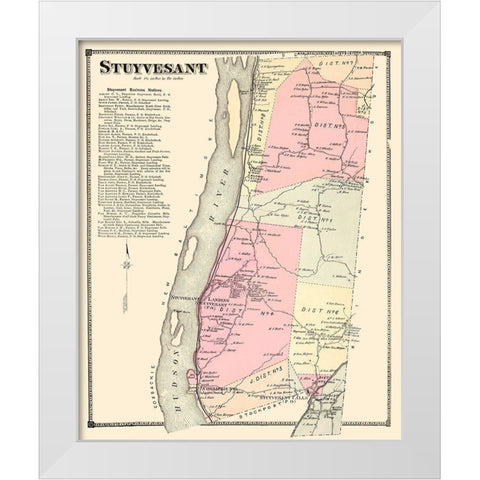 Stuyvesant New York Landowner - Beers 1873 White Modern Wood Framed Art Print by Beers