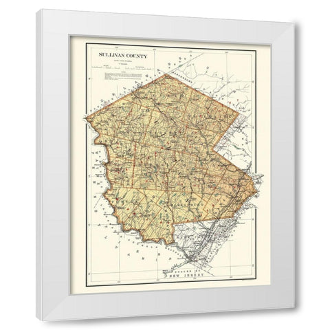 Sullivan New York Landowner - Bien 1895 White Modern Wood Framed Art Print by Bien