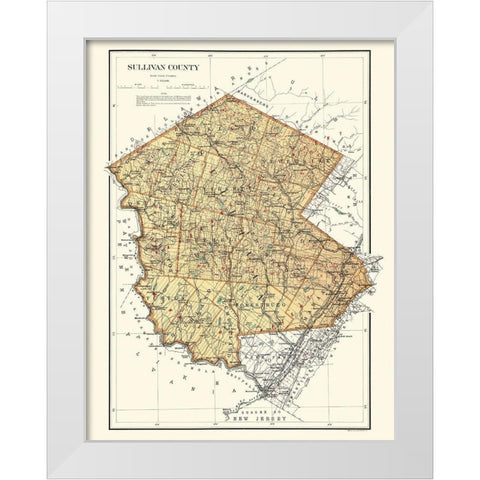 Sullivan New York Landowner - Bien 1895 White Modern Wood Framed Art Print by Bien