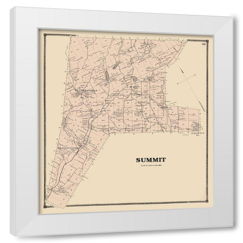 Summit New York Landowner - Stone 1866 White Modern Wood Framed Art Print by Stone