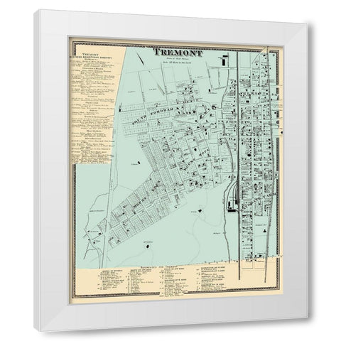 Tremont New York Landowner - Beers 1868 White Modern Wood Framed Art Print by Beers