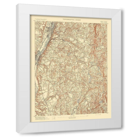 Troy New York Sheet - USGS 1893 White Modern Wood Framed Art Print by USGS