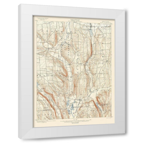 Tully New York Quad - USGS 1900 White Modern Wood Framed Art Print by USGS