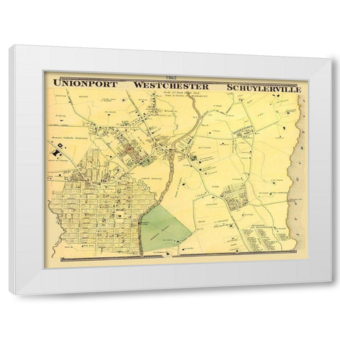 Union Port, Westchester New York Landowner White Modern Wood Framed Art Print by Beers