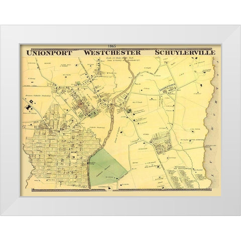 Union Port, Westchester New York Landowner White Modern Wood Framed Art Print by Beers