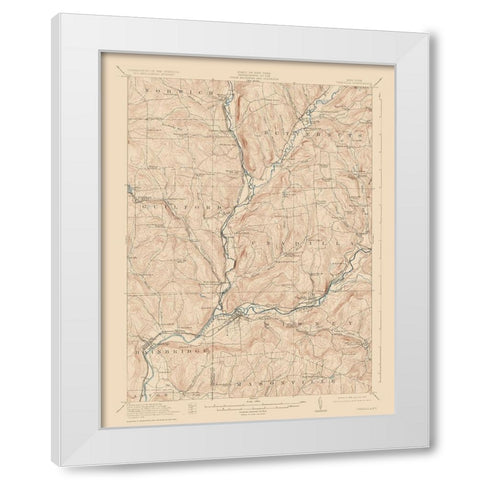 Unadilla New York Quad - USGS 1918 White Modern Wood Framed Art Print by USGS