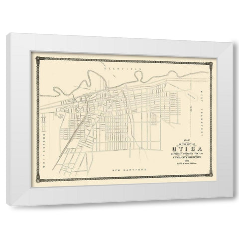Utica New York - Francis 1875  White Modern Wood Framed Art Print by Francis