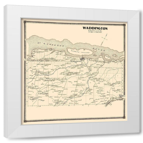 Waddington New York Landowner - Stone 1865 White Modern Wood Framed Art Print by Stone