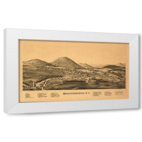 Warrensburg New York - Burleigh 1891  White Modern Wood Framed Art Print by Burleigh