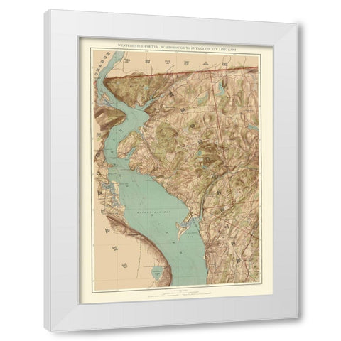 Westchester New York - Bien 1891 White Modern Wood Framed Art Print by Bien