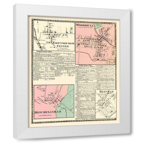 Troupsburgh, Woodhull, Mitchellville New York White Modern Wood Framed Art Print by Beers