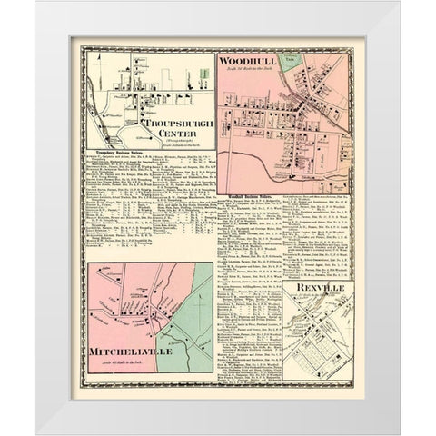 Troupsburgh, Woodhull, Mitchellville New York White Modern Wood Framed Art Print by Beers