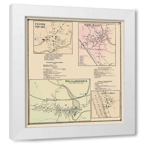 Center Sq, Sand Bank, Williamstown, Seneca Hill White Modern Wood Framed Art Print by Stone