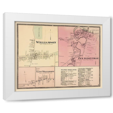 Williamson, Pulteneyville New York Landowner White Modern Wood Framed Art Print by Beers