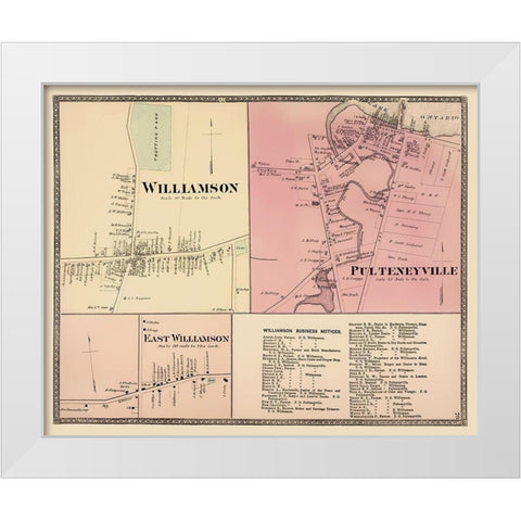 Williamson, Pulteneyville New York Landowner White Modern Wood Framed Art Print by Beers
