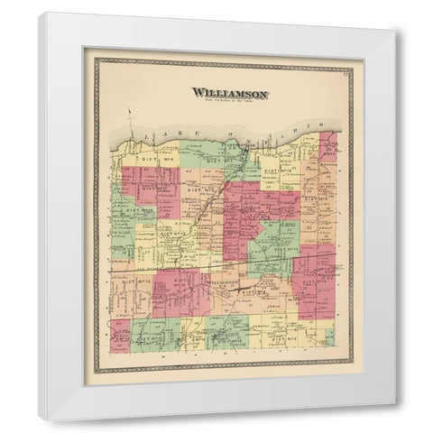 Williamson New York Landowner - Beers 1874 White Modern Wood Framed Art Print by Beers