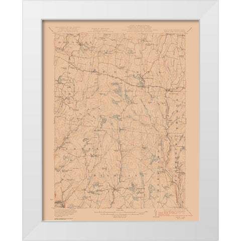 White Lake New York Quad - USGS 1922 White Modern Wood Framed Art Print by USGS