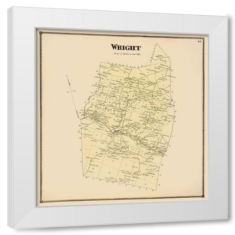 Wright New York Landowner - Stone 1866 White Modern Wood Framed Art Print by Stone